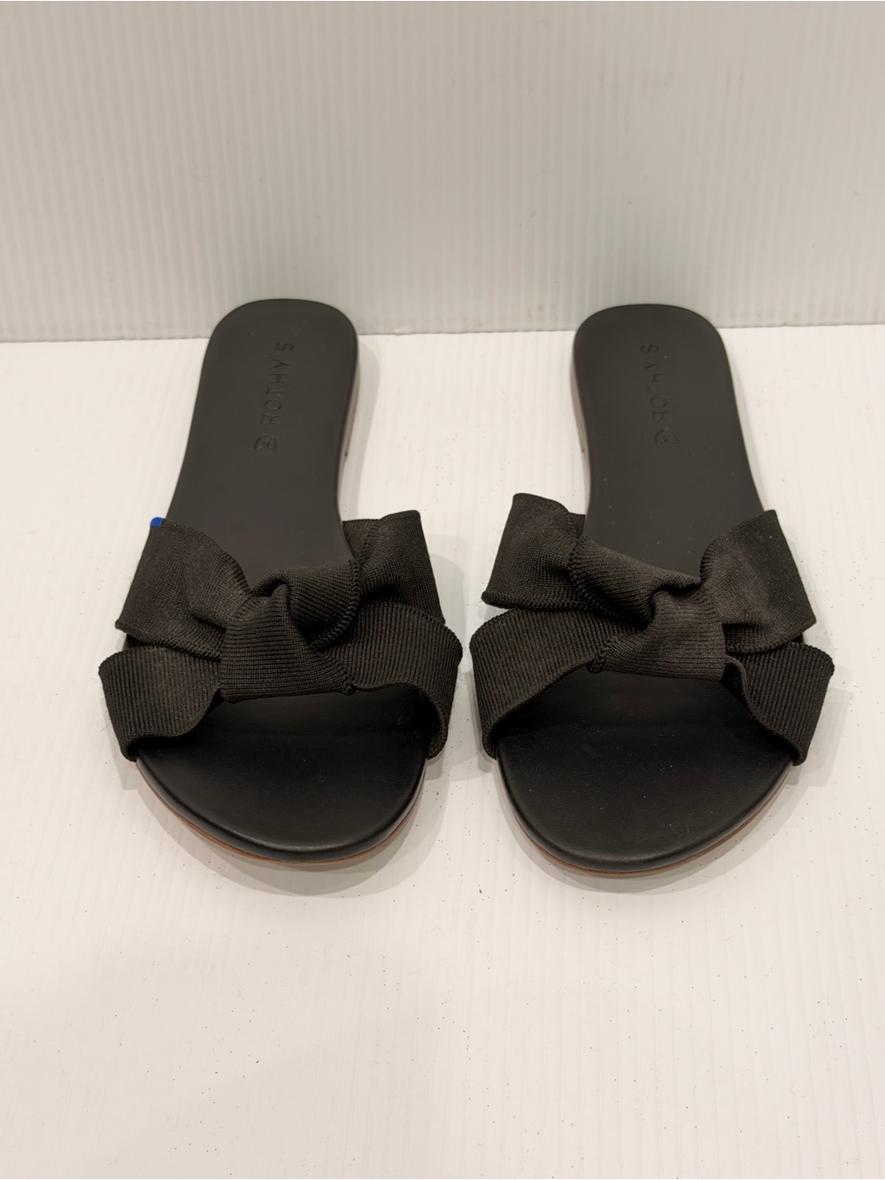 Rothy's Black Bow Slide Sandals